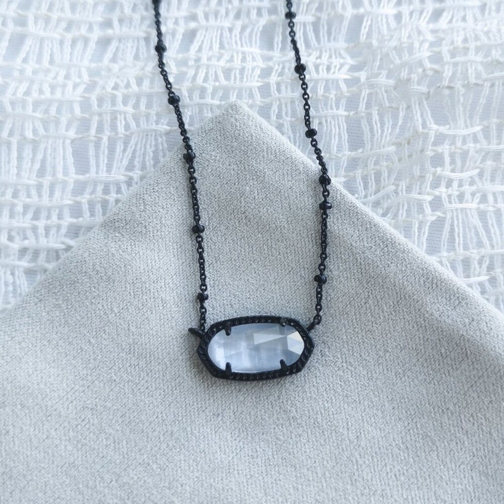 Kendra Scott Elisa Satellite Pendant Necklace, Gunmetal Gray Illusion